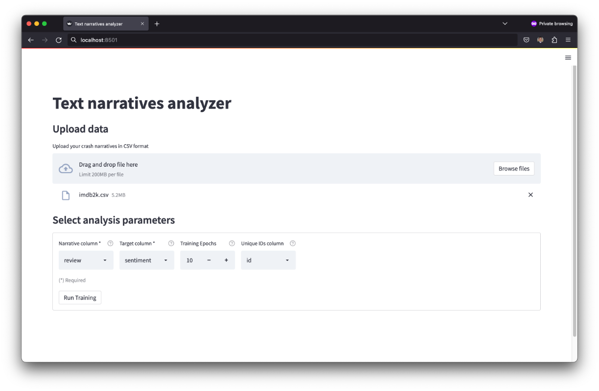 Text Narratives Analyzer (TNA) – Jee Woong Park